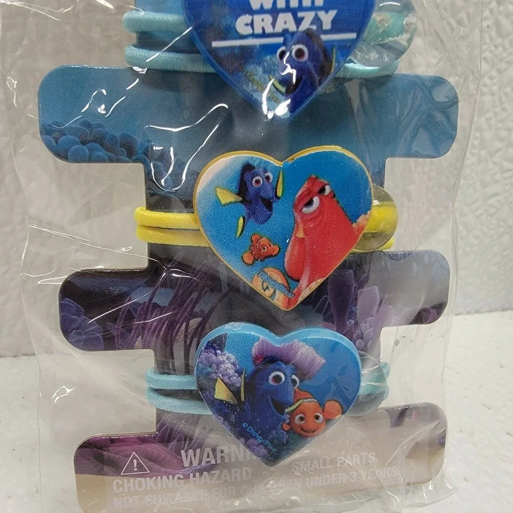 12pcs Disney Pixar Finding Dory Girls Hair Ponies / Ties. Nemo Fish Hearts